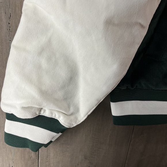 Nike Sport Sanctuary Corduroy Varsity Jacket Green White Men's Sizes FB9972-397 - Picture 3 of 9